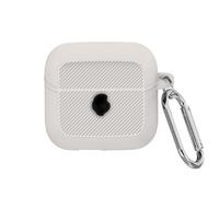 QJONSIU Coque Compatible avec Skull Candy Mod, Antichoc Robuste Souple Silicone Protection avec Mousqueton, Protection Intégrale du Corps-Blanc Ivoire