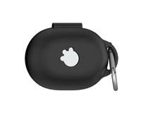 QJONSIU Coque Compatible avec SteelSeries Arctis GameBuds, Antichoc Robuste Souple Silicone Protection avec Mousqueton, Protection Intégrale du Corps-Noir