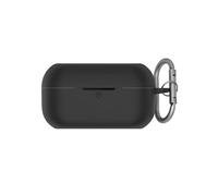 QJONSIU Coque Compatible avec Technics EAH-AZ100, Antichoc Robuste Souple Silicone Protection avec Mousqueton, Protection Intégrale du Corps-Noir