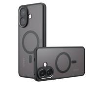 QJONSIU Coque Compatible avec Vivo V60 Lite, Compatible avec MagSafe, Protection Airbag, Ultra-Fin PC Anti-Rayures Translucide Mat Case-Noir