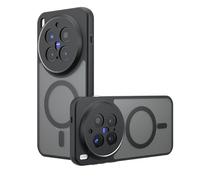 QJONSIU Coque Compatible avec Vivo X200 FE, Compatible avec MagSafe, Protection Airbag, Ultra-Fin PC Anti-Rayures Translucide Mat Case-Noir