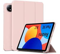 QJONSIU Coque Compatible avec Xiaomi Redmi Pad SE 8.7, Fonction Stand, Protection en TPU Anti-Choc, Intelligent Ultra-Mince Kickstand Case-Rose