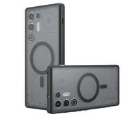 QJONSIU Coque Compatible avec ZTE Nubia RedMagic 8S Pro, Compatible avec MagSafe, Protection Airbag, Ultra-Fin PC Anti-Rayures Translucide Mat Case-Noir