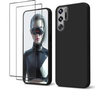 QJONSIU Coque Compatible avec ZTE Nubia RedMagic 9S Pro, Protection Airbag, Ultra-Fin Souple TPU Cover avec 2 Pack Protecteur D'écran-Noir