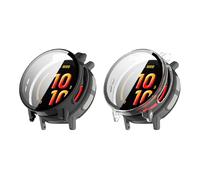 QJONSIU Coque PC Dur Compatible avec Garmin Bounce 2 avec Verre Trempé Film, 2 Pack Coque de Protection Anti-Rayures-Noir Transparent