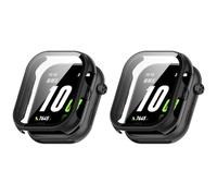 QJONSIU Coque PC Dur Compatible avec Honor Choice Watch 2i avec Verre Trempé Film, 2 Pack Coque de Protection Anti-Rayures-Noir