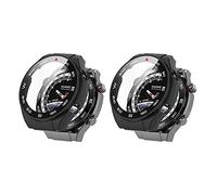 QJONSIU Coque PC Dur Compatible avec Huawei Watch Ultimate 2 avec Verre Trempé Film, 2 Pack Coque de Protection Anti-Rayures-Noir