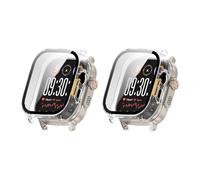 QJONSIU Coque PC Dur Compatible avec Realme Watch 5 avec Verre Trempé Film, 2 Pack Coque de Protection Anti-Rayures-Transparent
