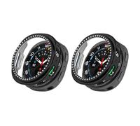 QJONSIU Coque PC Dur Compatible avec Samsung Galaxy Watch 9 44mm, 2 Pack Anti-Rayures Protection Case, Bling Diamond -Noir