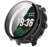 QJONSIU Coque PC Dur Compatible avec Suunto Race 2 avec Verre Trempé Film, Coque de Protection Anti-Rayures-Noir