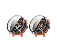 QJONSIU Coque PC Dur Compatible avec Suunto Run avec Verre Trempé Film, 2 Pack Coque de Protection Anti-Rayures-Transparent