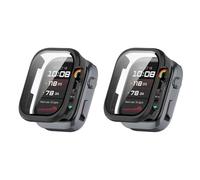 QJONSIU Coque PC Dur pour Huawei Watch D2 avec Verre Trempé, [2-Pack] Coque de Protection Anti-Rayures Compatible avec Huawei Watch D2-Noir