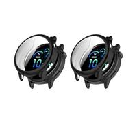 QJONSIU Étui Compatible avec Garmin Vivoactive 6 avec Protection D'écran, 2 Pack Anti-Rayures Étui de Protection en TPU Souple-Noir