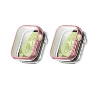 QJONSIU Étui Compatible avec Huawei Watch Fit 4 avec Protection D'écran, 2 Pack Anti-Rayures Étui de Protection en TPU Souple-Rose