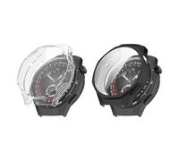 QJONSIU Étui Compatible avec Huawei Watch GT 6 Pro 46mm avec Protection D'écran, 2 Pack Anti-rayures Étui de Protection en TPU Souple-Noir Transparent