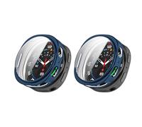 QJONSIU Étui Compatible avec Samsung Galaxy Watch 8 40mm avec Protection D'écran, 2 Pack Anti-rayures Étui de Protection en TPU Souple-Bleu