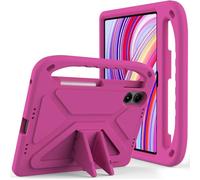 QJONSIU Etui Compatible avec Xiaomi Poco Pad M1, Antichoc Étui avec Poignée, Anti-Rayures Protecteur PC, Stand Feature-Rose Rouge
