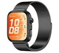 QJONSIU Strap Compatible with Huawei Watch Fit 5/Fit 5 Pro, Stainless Steel Metal Replacement Mesh Band, Adjustable Magnetic Clasp-Black