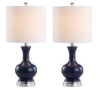 QJRGUY 21,5" Table Lamp Minimaliste Moderne avec Tige de Broyage Plaque Lampe Gris Métal LED Set De 2 Pièces pour Chambre, Bureau Livre à Range (Coral Feuilleau/Or Doré)