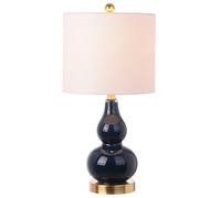 QJRGUY Lamp de Table Modernisée avec Dôme en Verre Tissu Linen, Style Élégant pour Chambre à Coucher Salle à Manger (Transparent)