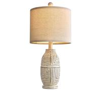 QJRGUY Lamp Table à Style Rural Vintage avec Couvercle Étouffé Blanc pour Salon, Chambre Bureau (Beige)