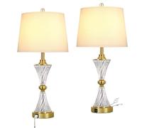 QJRGUY Lamp Table en céramique avec Charge USB, dimmable, Chambre, Bureau, Pile Incluse, Bon marché (Or)