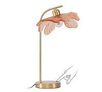 QJRGUY Lampe de Table Écarlate en Verre Moyen Âge avec Controle à Presse pour Chambres de Béton, Bureau Office (Bleu)