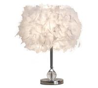 QJRGUY Multifunctional Table Lamp Feather Bedside Table Lamp Elegant Feather Lampshade Metal Lamps,Chandeliers