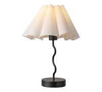 QJRGUY Plein de Style Lampes à Table Pleat, Lit en Lin Base en Céramique, Décorations pour Chambre, Coin de Salle, Accessoires Bureau, Bonheur Travailler (Noir)