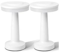 QJRGUY Portable Table Lamp Set 2-Piece, Touch-Controlled with Wireless Charging, Bedroom, Living Room, Office (Silver)