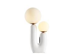 QJRGUY résine Style Nordique Un Abat-Jour en Verre pour Le Lampe Table de Chambre à Coucher avec Ampoule LED adaptée Salon, dortoir, au Bureau, (Blanc)