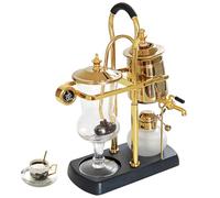 QJRGUY Siphon, cafetière Amovible de Tasses, Maille Acier Inoxydable 304 Verre Haute teneur Borosilicate résistant la Chaleur, Point d'appui à Double rainure avec poignée en T pour Le thé