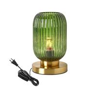QJRGUY Table Lamp avec Création Pumpkin Grille de Verre Sert à la Chambre, Bureau, Intérieur, etc. (Vert)