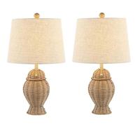 QJRGUY Table Lamp Bohémien Wrought Iron, 2-Pack, Living Room, Bedroom, Office, Cozy - Compatible with (Nature)