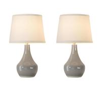 QJRGUY Table Lamp Engraved, Two-Piece Set with Rocker Switch, Bedside Decor Living Room Bedroom Gift (Blue)