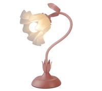 QJRGUY Table Lamp Lily-of-The-Valley Artful with Adjustable Gooseneck, 3 Températures de Lumière Modes, Bulbe Lumineux pour Bureau, Lecture Aideur Salle à Manger, Chambre, Bureau (Rouge)