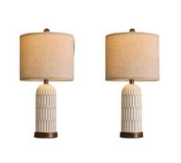 QJRGUY Tableau à Lumières Bohémienne Vintage avec Port USB pour Salle de Bain Chambre, Beige Marron - Duo Pack