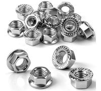 qjuwhua 100 Pièces Ecrou M6 à Embase Crantée Écrous Rondelle à Bride acier carbone zingué Frein Hexagonal ISO 4161 utilisés avec boulons et rondelle pour réparation et fabrication mécanique