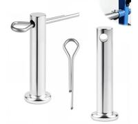 qjuwhua 8 pièces de goupilles de fixation M10 avec embout à ressort 10mmx80 mm, goupilles de sécurité avec goupille, acier galvanisé, goupilles à tête fourchue à un trou, goupilles pour machines