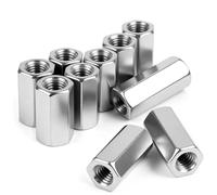 qjuwhua Écrous Longs M8 x 30 mm Écrou Inox 304 Hexagonal 6 Pièces Connexion Manchon Tige Filetee Rallonge Entretoise D'accouplement Ecrou de Jonction pour D'extension Vis Fixation