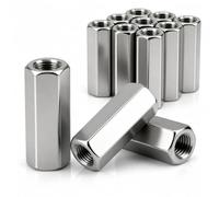 qjuwhua Écrous Longs M8 x 30 mm Écrou Inox 304 Hexagonal 8 Pièces | Connexion Manchon Tige Filetee Rallonge Entretoise D'accouplement Ecrou de Jonction pour D'extension Vis Fixation