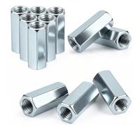 qjuwhua Lot de 20 écrous de connexion M10 x 60 mm - Manchons filetés hexagonaux en acier galvanisé - Manchons filetés - Manchons d'écartement - Écrou d'extension pour la maison, les appareils de