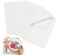 qjuwhua Lot de 24 autocollants en non-tissé A4, solubles dans l'eau | Papier à broder - Modèle de broderie soluble dans l'eau - 29,7 x 21 cm - Pour imprimer ou dessiner des motifs pour la