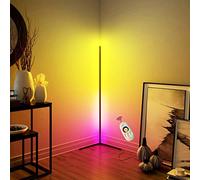 QJUZO LED Lampadaire Salon avec RGB et Télécommande Aluminium Moderne Lampadaire sur Pied Luminosité Réglable Chambre D'enfant Lampe Debout, Noir,20w 140cm
