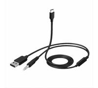 Qkansiw Adaptateur AUX Jack 3,5 mm USB Y Câble spiralé Interface Musique de Voiture, Compatible avec IP 16 15 Pro Max 15 Plus Google Pixel 4 4 XL 3 2 2 XL Galaxy (Type-C)