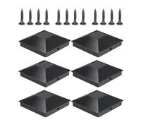 Qkbuza 6 Pièces Chapeau Poteau Bois Capuchons De Poteaux De Clôture Avec Vis, Capuchon De Poteau De Clôture, Capuchon De Poteau Carré, Pour Les Clôtures Poteaux Garde-Corps Tuyaux En Acier