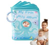 Qkbuza Album Photo Premier Bébé,Premier Album Photo Famille en Tissu Doux - Thème Poulpe en Tissu Doux Photos 10x15 cm pour Enfant Grands-Parents Garçon Fille Parents