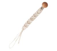 Qkbuza Attache-sucette,attache-sucette | Clips Paci faits à la main Boho,Porte-sucette en coton flexible, pinces en bois tressées en corde de coton Boho, pour bouteille de lait