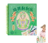 Qkbuza Cahier d'activités d'habillage,Cahier d'activités d'habillage | Jeux de Maquillage et d'habillage pour Jeunes Filles - Livre d'activités en Papier à gratter et Autocollants pour , Ensemble de