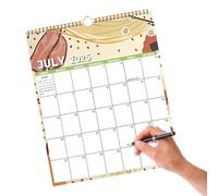 Qkbuza Calendrier 2025-2026 | Planificateur Mensuel | Juillet 2025 - Décembre 2026, Grands Blocs Réglés, Reliure, pour Maison, Bureau, École, Salle de Sport, Planification Familiale et